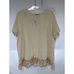 LOFT Women’s Blouse Floral Accents Size Large NWT